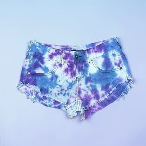 Billabong Purple Tie-Dye Jean Shorts